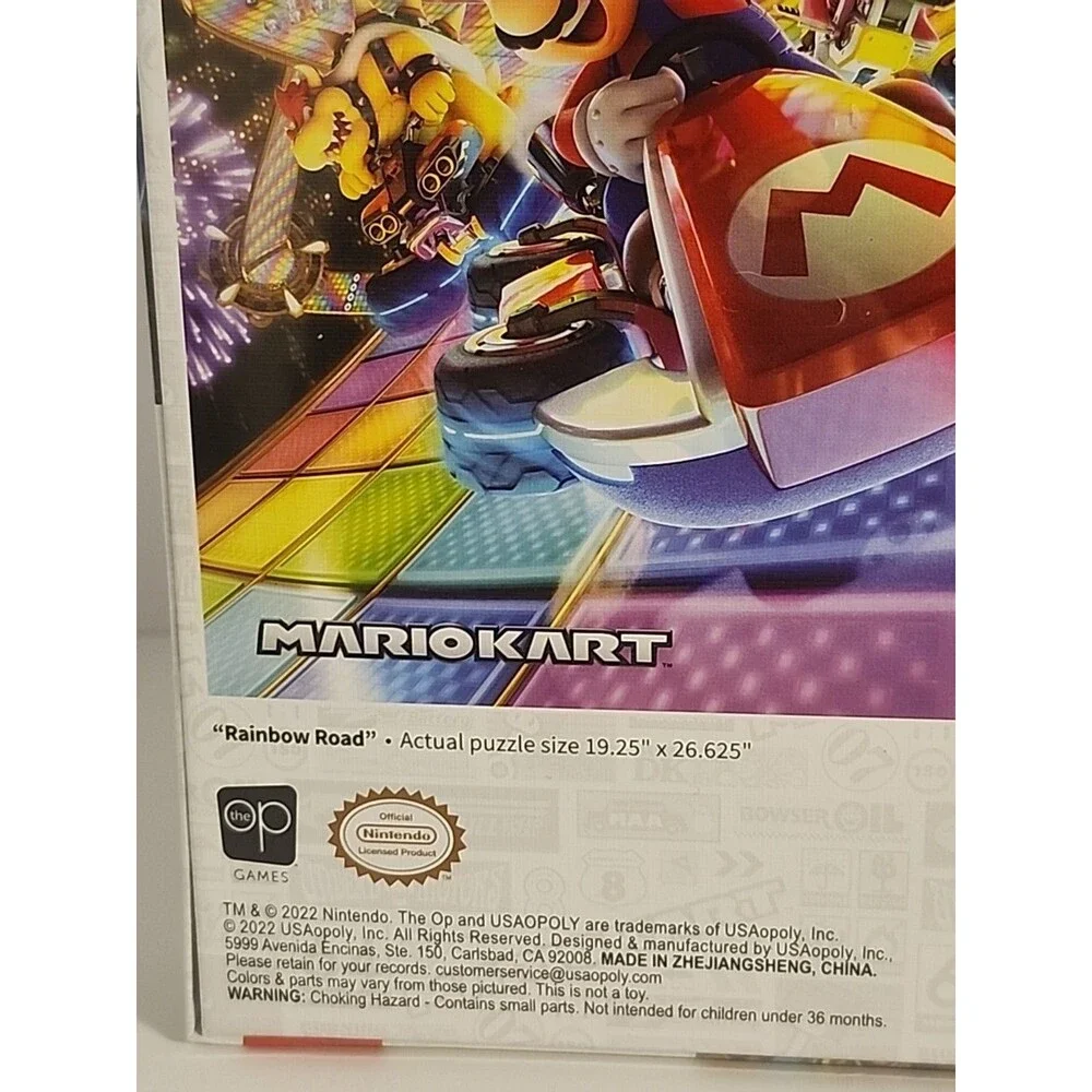 MarioKart Rainbow Road 1000 Piece Jigsaw Puzzle Op Games Super Mario 🆕